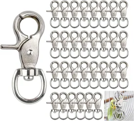 30PCS Trigger Snap Hooks 2.32'' x 0.82'' Heavy Duty Swivel Snap Hooks Metal Clasps Lanyard Clips for Pet Cage Key Chains