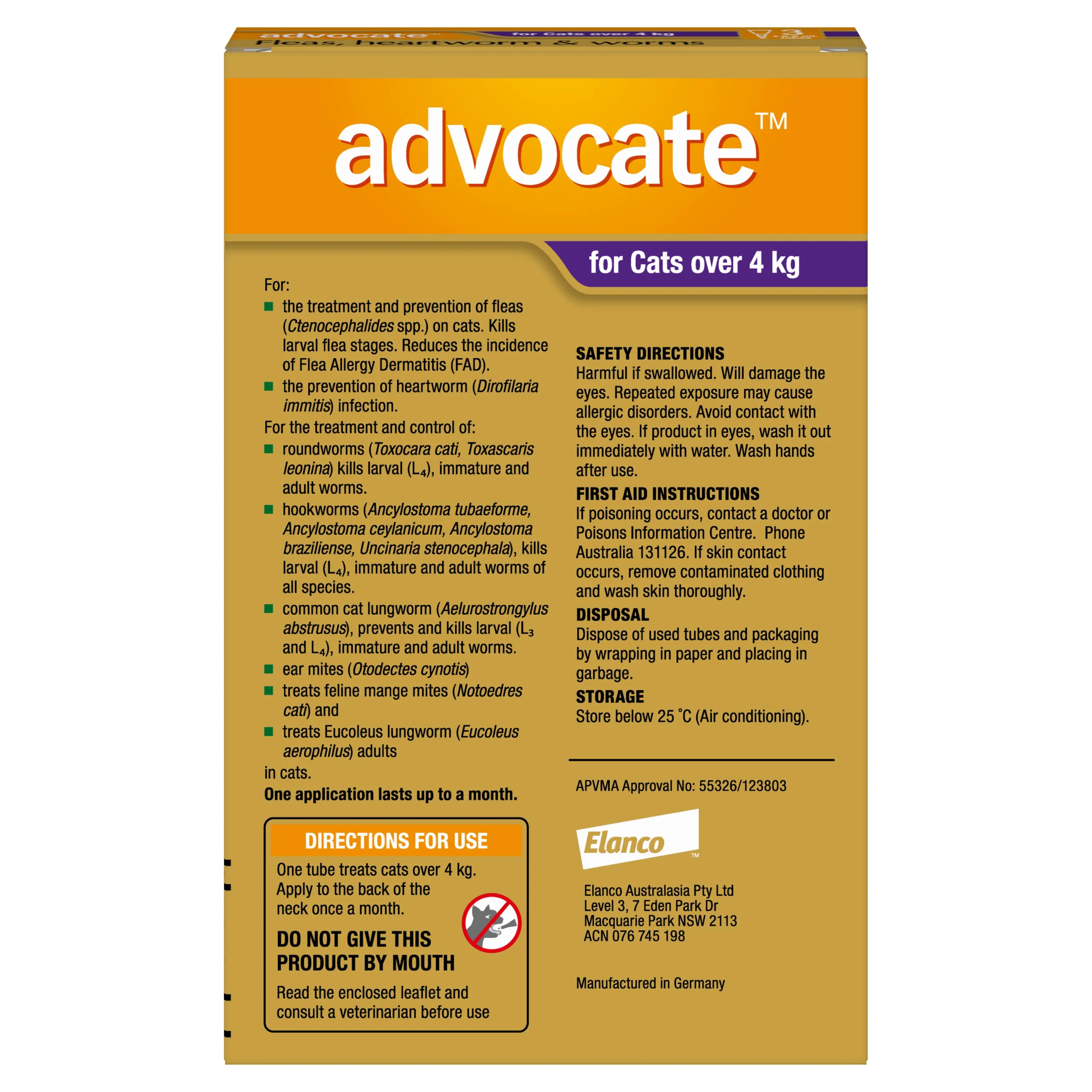 Advocate - Cat over 4kg (3pk)