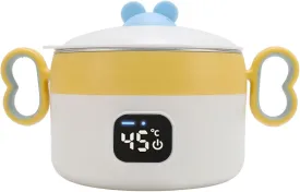 Aramox Smart Insulated Food Warmer Bowl 450ml Electric Heating Lunch Box for Travel, Stainless Steel