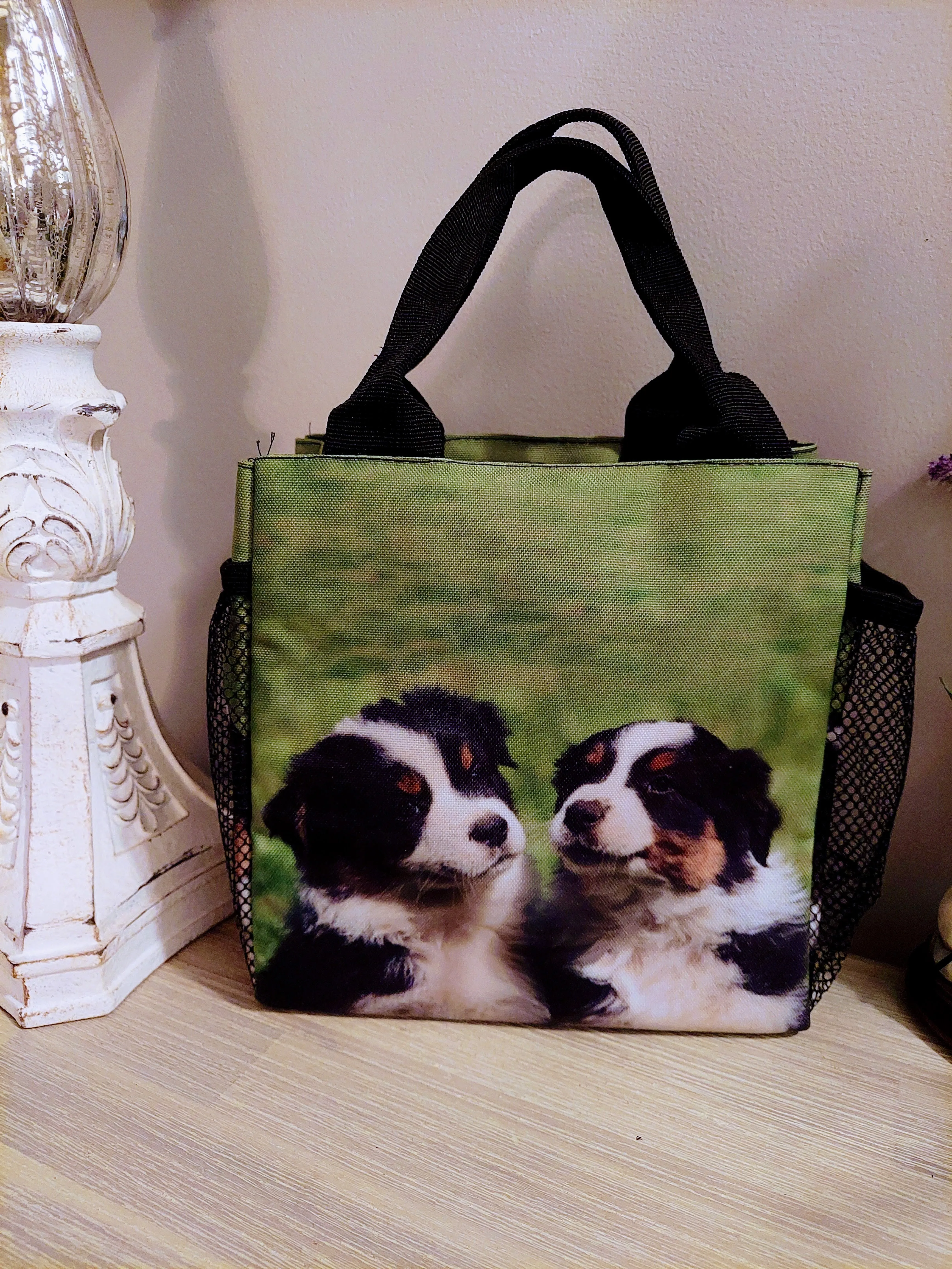 Australian Shepherd Aussie Puppy  Dog Ringside or Lunch Tote