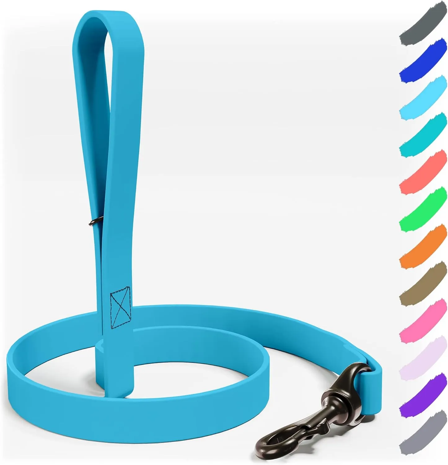 Biothane Dog Leash - Extra Heavy Duty, Waterproof for Large, Medium, Small Dogs - 6 Ft Lead with Brass Carabiner (Sky Blue)