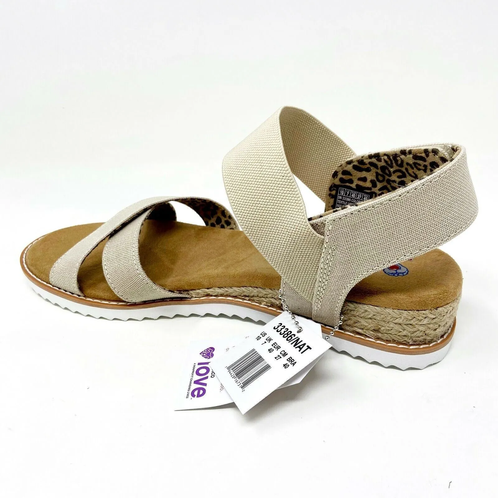 Bobs Skechers x Petco Desert Kiss Picnic Natural Womens Size 10 Casual Sandals