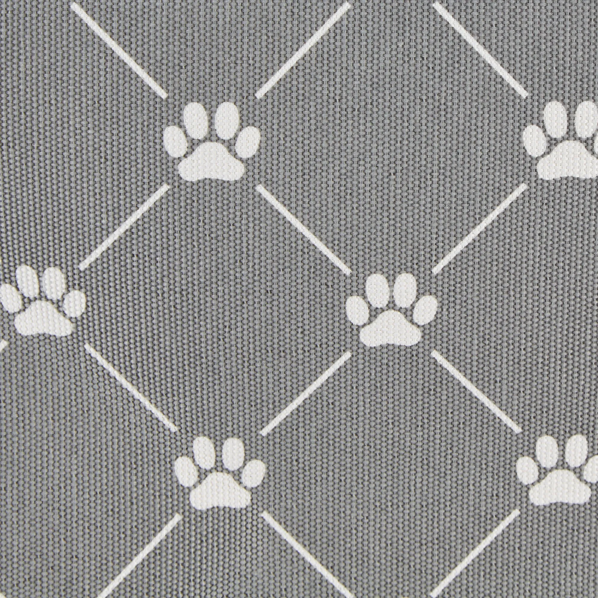Bone Dry Collapsible Pet Storage Bin, Trellis Paw Print, Gray, Large - 17.5x12x15"