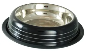 Buckingham Striped Pet Bowl Black (16oz)