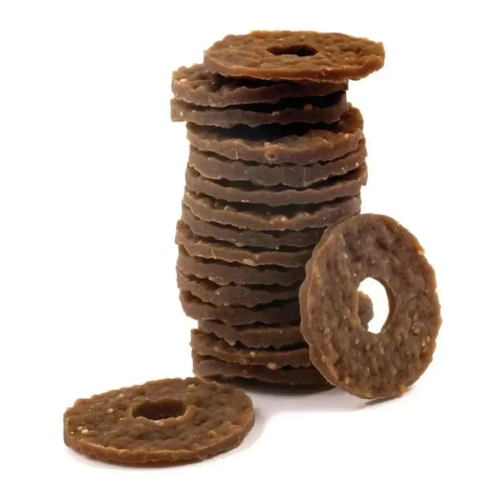 Busy Buddy Peanut Butter Flavor Rawhide Rings Dog Treat