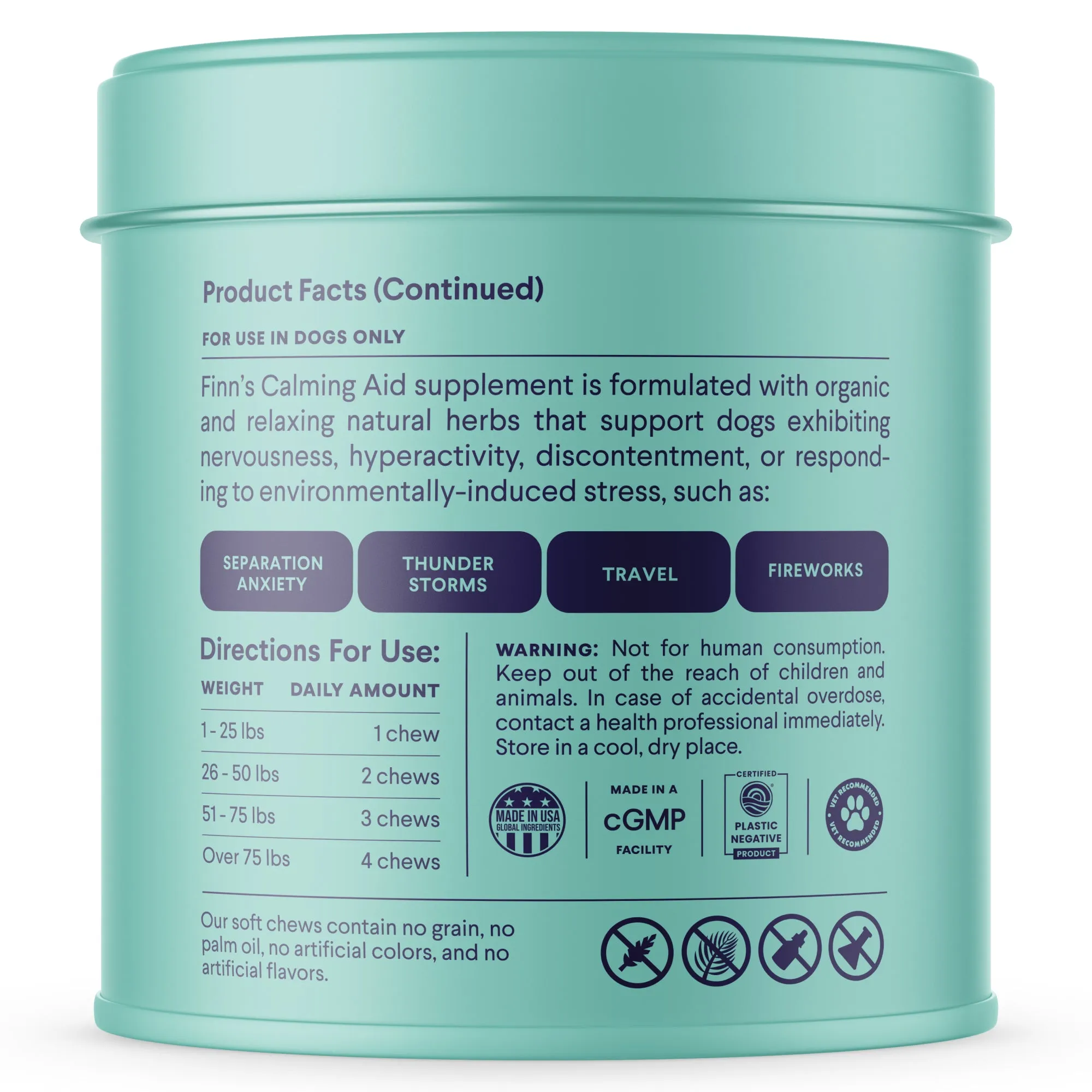 Calming Aid Supplement for Dogs