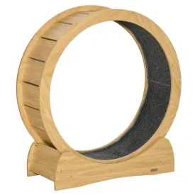 Cat Treadmill, Running Wheel for Exercise, 95cm - Natural Wood Finish