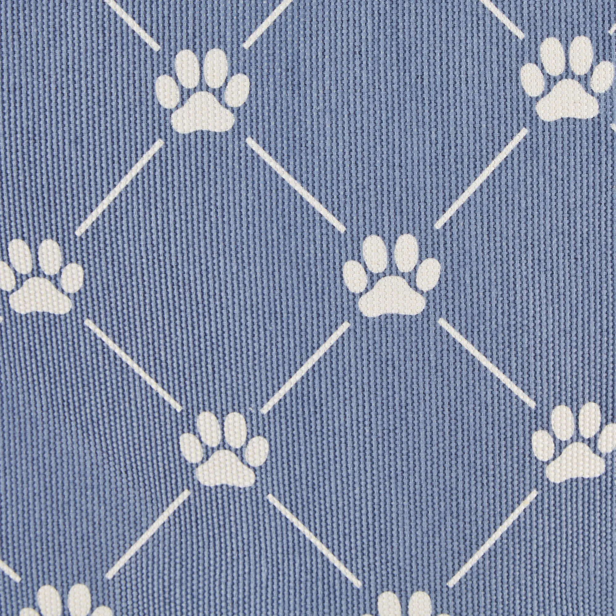 Collapsible Pet Storage Bin, Trellis Paw Print, Stonewash Blue, Small - 14x8x9"