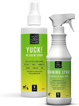 Dog Behavior Bundle - Includes 60ct. Coprophagia Treatment for Dogs - Prevent Dog from Eating Poop | Bitter No Chew Spray | Potty Training Spray - Dog Pee Spray with Marking Scent | Made in USA