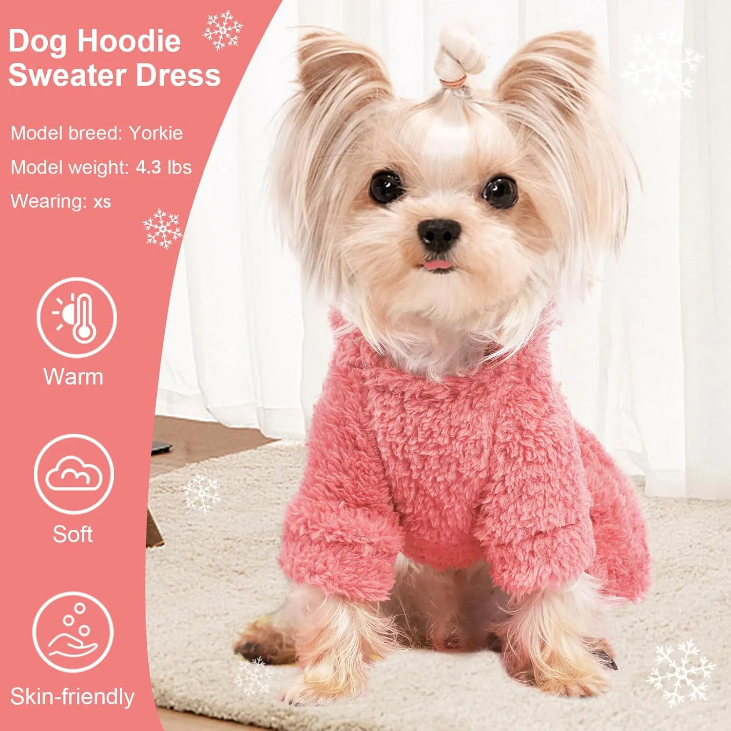 Dog Sweater Dog Hoodie Clothes for Small Dogs Boy Girl Pet Hoodies for Dogs Cold Weather Coats Fall Puppy Sweatshirt for Chihuahua Yorkie Cat Sweater Costumes