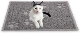 Excellent Quality Gray Cat Litter Trap Mat with Non-Slip Backing, Cleans Easy, Dirt Catcher, Soft on Cats Paws