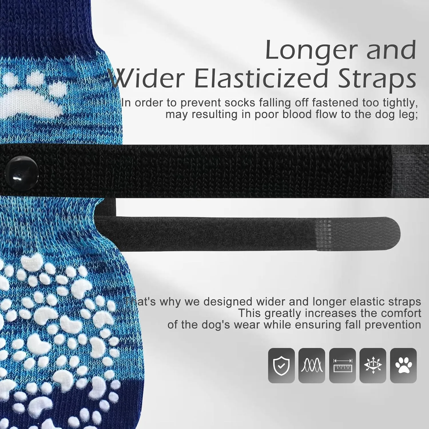 EXPAWLORER Anti Slip Dog Socks to Prevent Licking Paws, Dog Shoes for Hot Pavement, Dog Booties for Small Medium Large Senior Dogs, Traction Control Dog Boots & Paw Protectors for Hardwood Floors