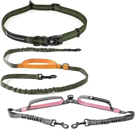 Exquisite Hands Free Dog Leash for Medium Dogs (Long - Khaki & Orange)   Dog Coupler 360 Leash Splitter for Medium Dogs (Pink)