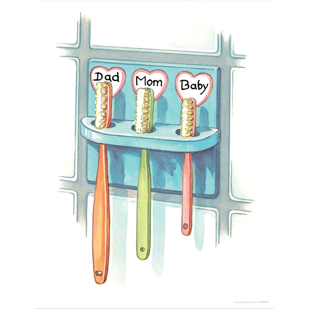 Family Toothbrushes - Baby Art Print