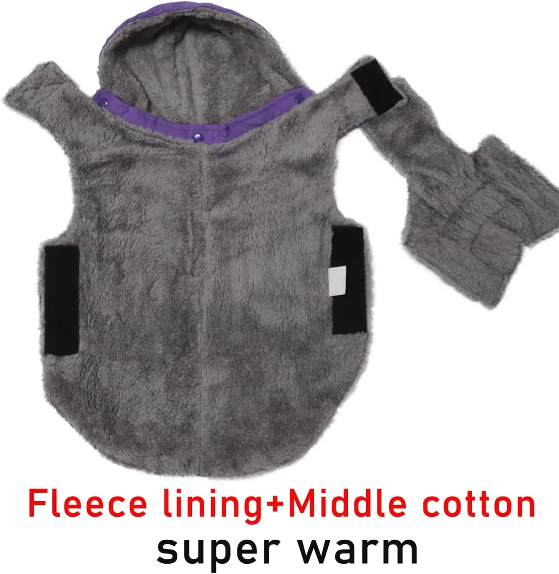 Fleece Dog Hoodie for Small Dogs Super Warm Puppy Jacket for Cold Winter Dog Coats,Purple XS