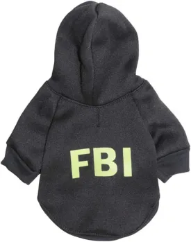 Fleece Dog Hoodies, Apparel,'FBI' Luminous Patterns Basic Hoodie Sweater, Cotton Jacket Coat for Small Dog & Medium Dog & Cat (S, Black)