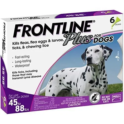 Frontline Plus for Dogs 4588 lbs Purple, 6 Month