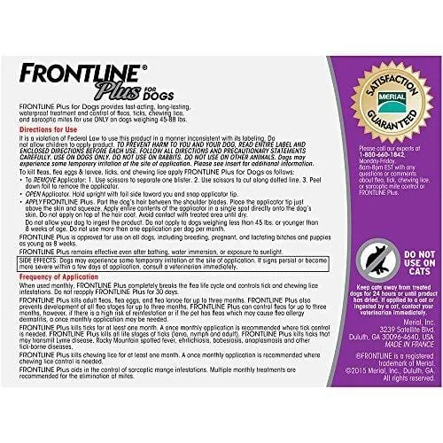 Frontline Plus for Dogs 4588 lbs Purple, 6 Month