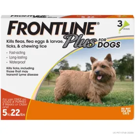 Frontline Plus Liquid Dog Flea and Tick Drops 9.8% Fibronil, 8.8% (S)-methoprene 0.02 oz