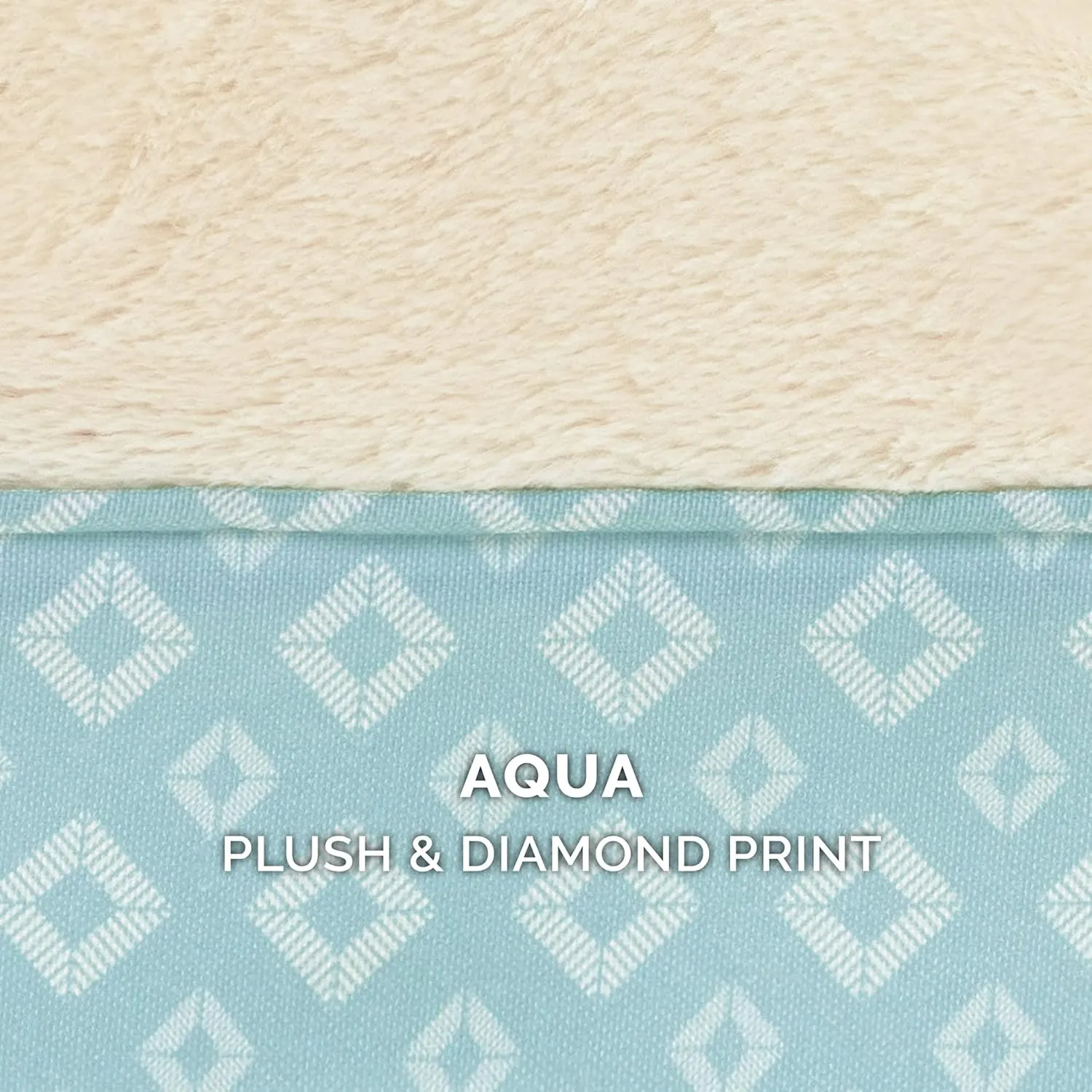 Furhaven Cozy Orthopedic Dog Bed for Large Dogs w/ Removable Bolsters & Washable Cover, For Dogs Up to 95 lbs - Plush & Diamond Print Nest Top Sofa - Aqua, Jumbo/XL