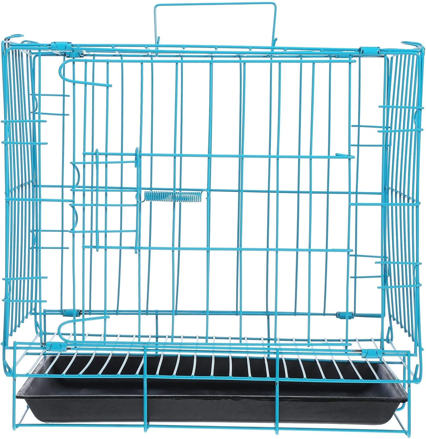 GANAZONO Folding Dog Cage for Small and Medium Pets Durable with Creative Design Comfortable Portable Carrier for Poodles and Cats Blue