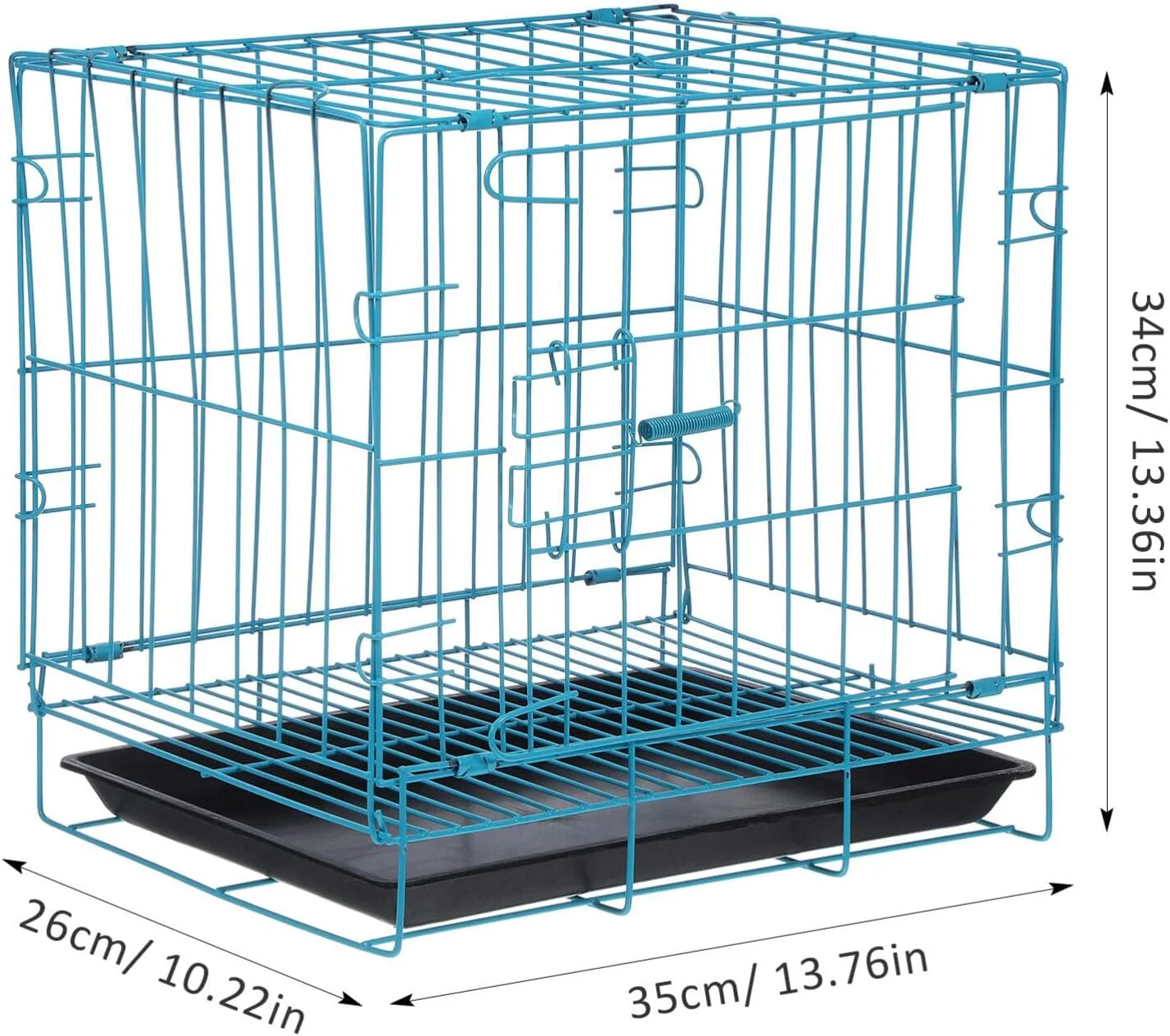 GANAZONO Folding Dog Cage for Small and Medium Pets Durable with Creative Design Comfortable Portable Carrier for Poodles and Cats Blue