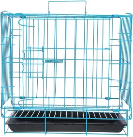 GANAZONO Folding Dog Cage for Small and Medium Pets Durable with Creative Design Comfortable Portable Carrier for Poodles and Cats Blue
