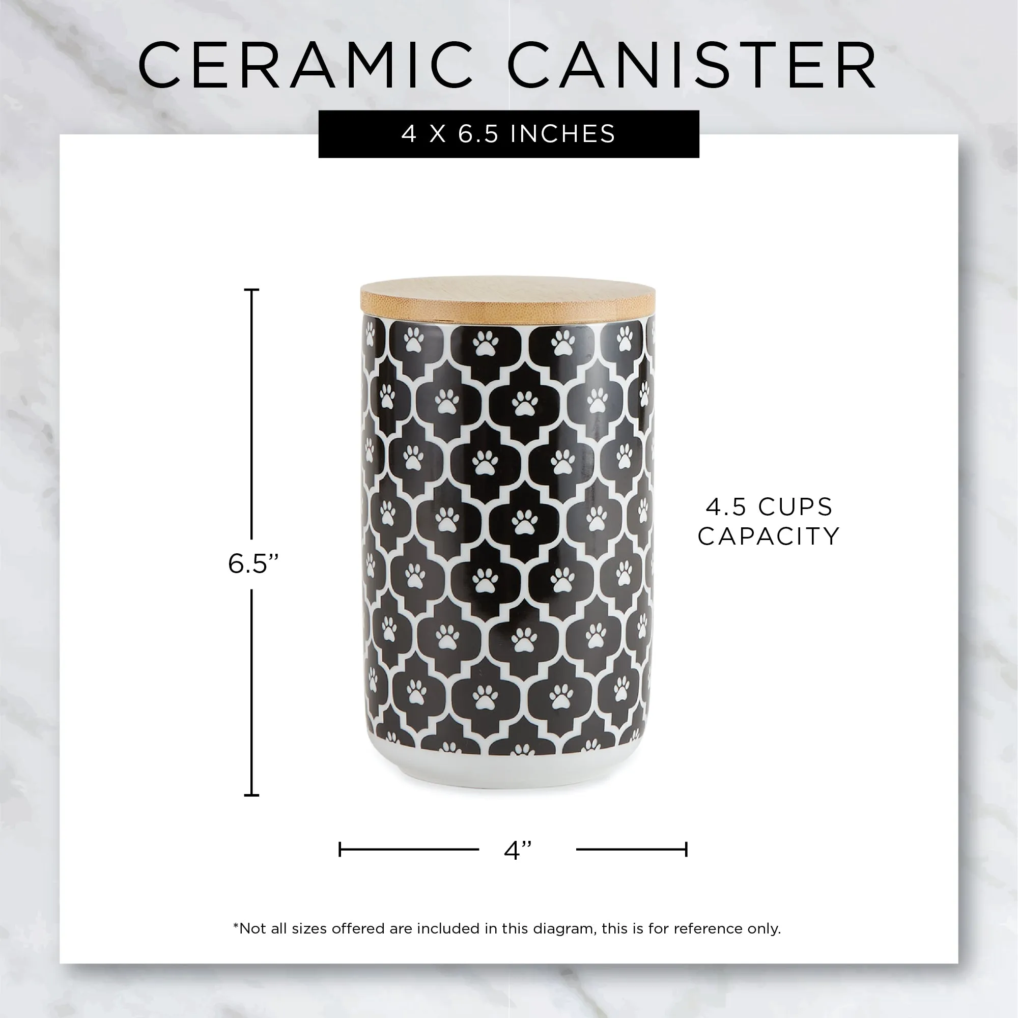Gray Cat's Meow Pet Treat Canister 4 Cup Capacity