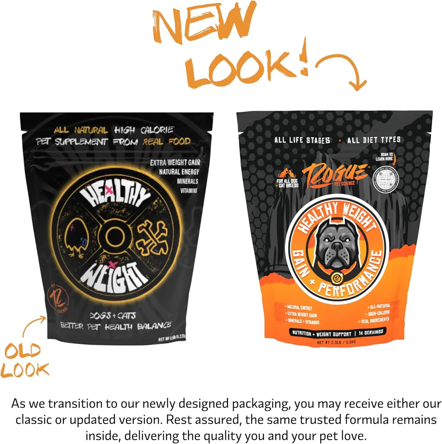 Healthy Weight Gainer for Dogs - High Calorie Tasty Food Topper for Dogs & Cats - Supports Weight Gain, Gut Health & Digestion - Provides Natural Energy (1/2 lb)