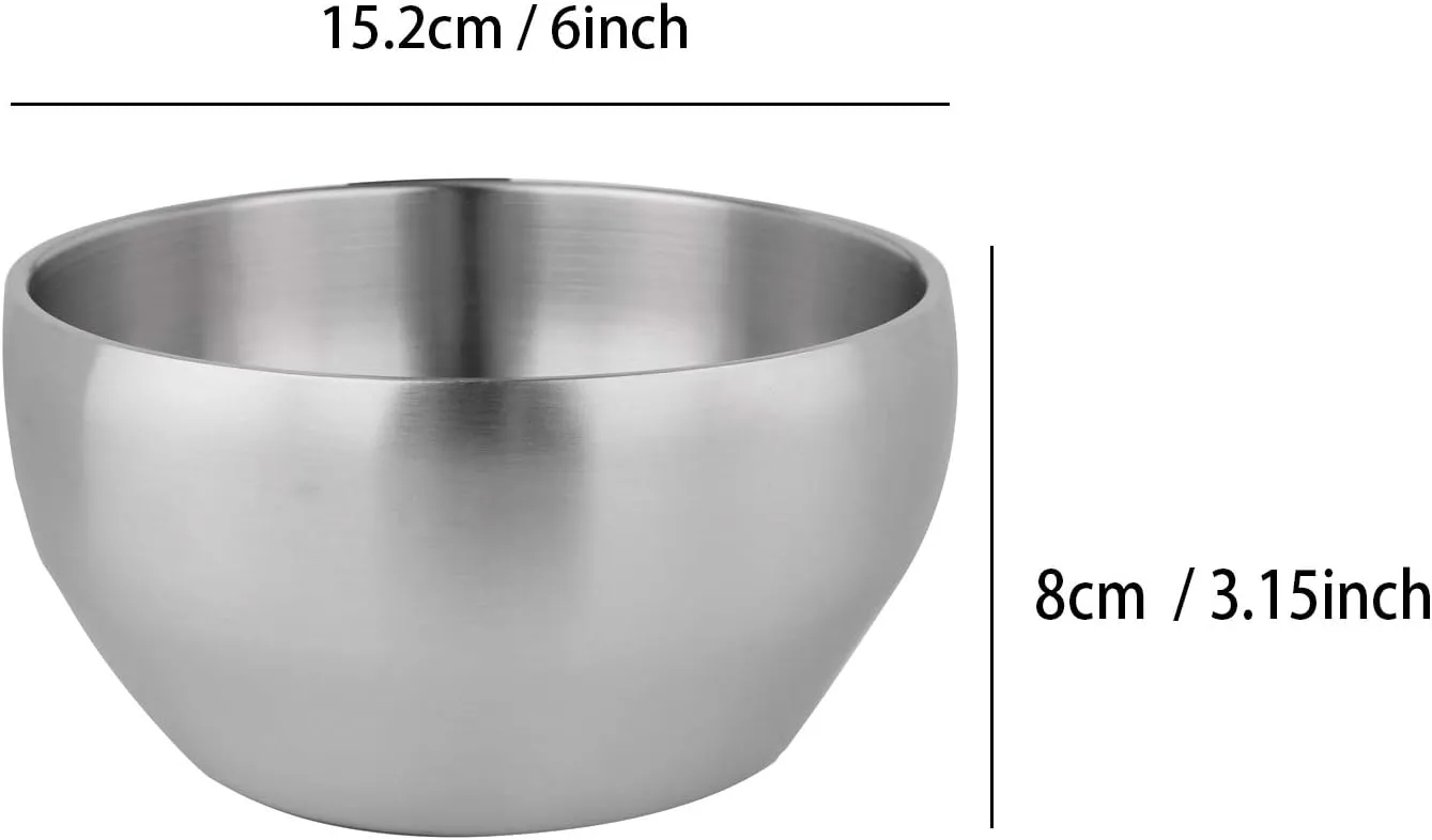 IMEEA Insulated Ice Cream Bowl 28oz Double Wall SUS304 Stainless Steel for Soup and Cereal, Set of 2