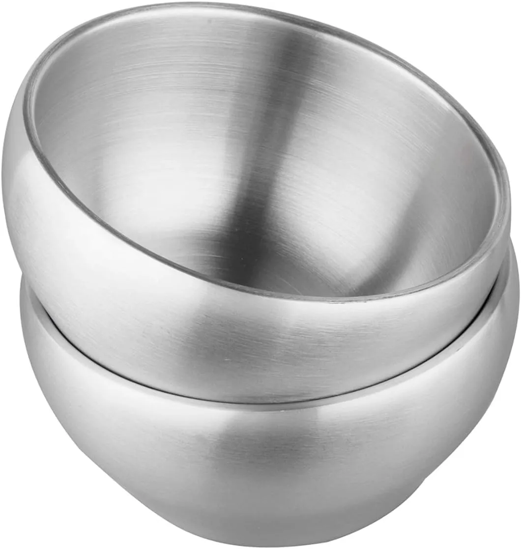 IMEEA Insulated Ice Cream Bowl 28oz Double Wall SUS304 Stainless Steel for Soup and Cereal, Set of 2
