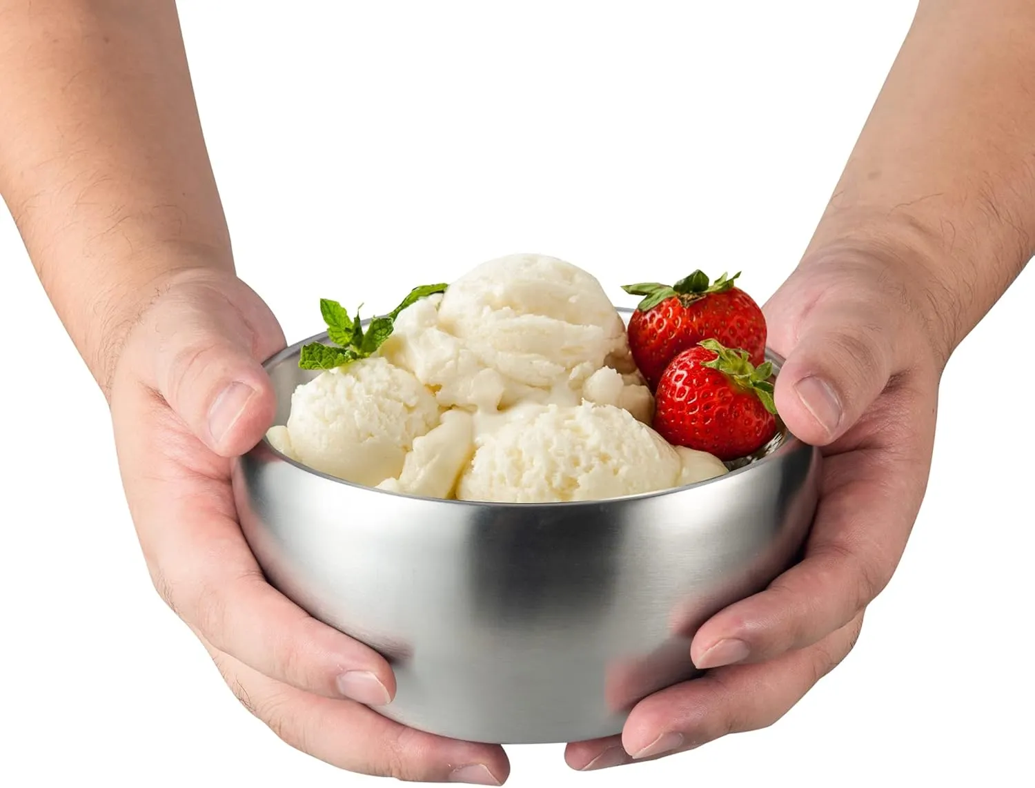IMEEA Insulated Ice Cream Bowl 28oz Double Wall SUS304 Stainless Steel for Soup and Cereal, Set of 2