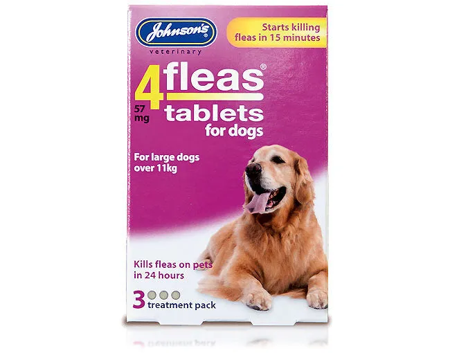 Johnson's Veterinary 4 Fleas Dog Flea Tablets Large Dog 11  kg