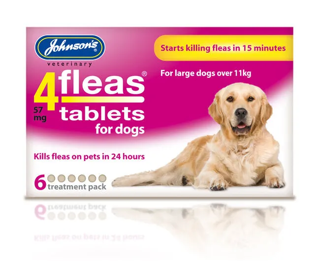Johnson's Veterinary 4 Fleas Dog Flea Tablets Large Dog 11  kg