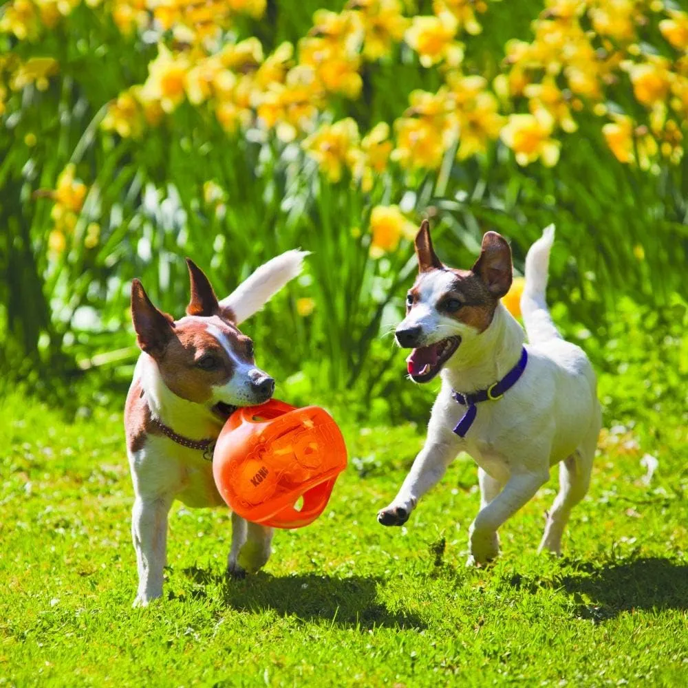 KONG Jumbler Ball - Interactive Dog Toy for Dog & Puppy Playtime - Fetch Toy with Tennis Ball - Dog Supplies for Engaging Play - for Large/XL Dogs - Assorted Colors