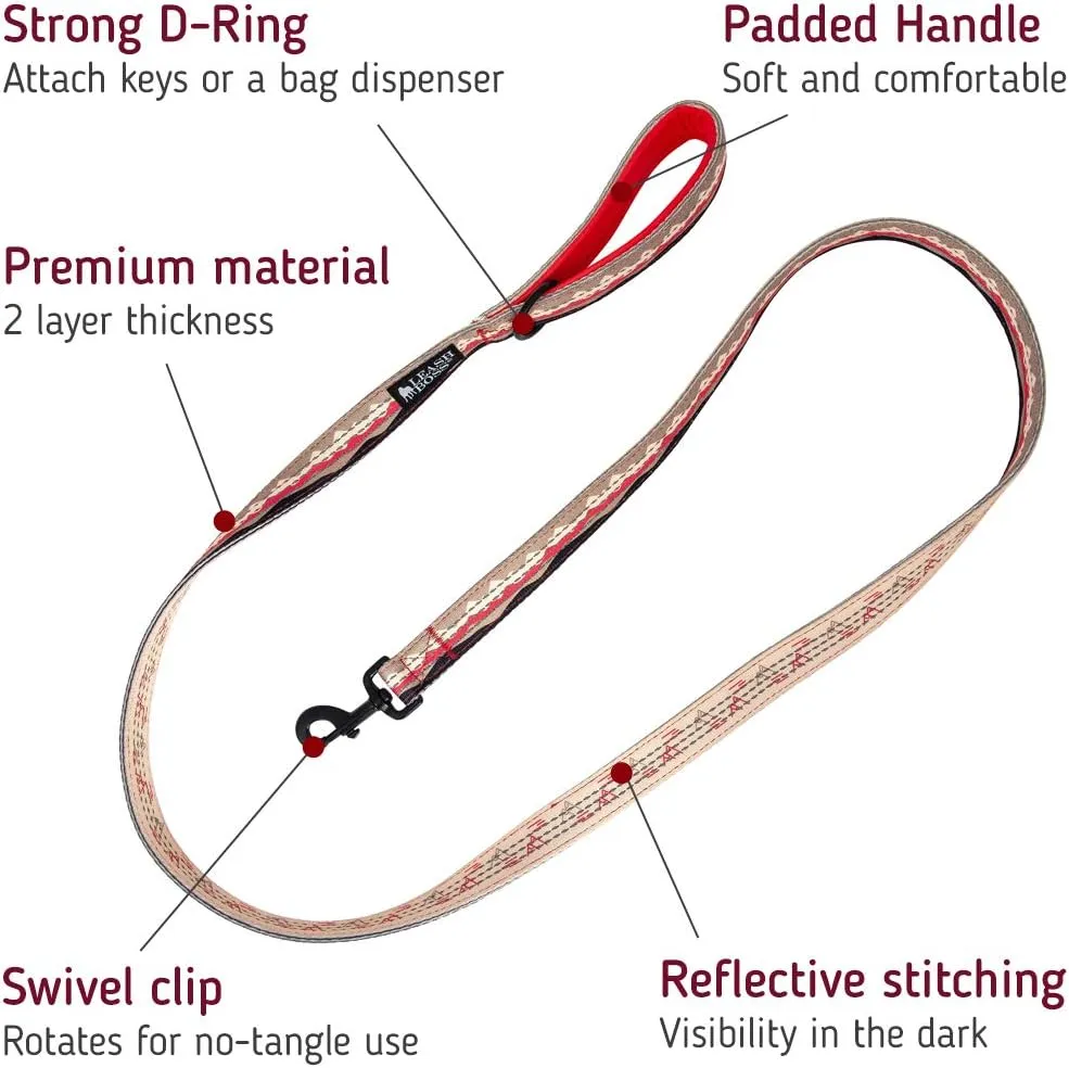 Leash Boss 6ft Dog Leash | Ultra Comfort Double-Thick Soft Padded Handle | Reflective Leash for Large Dogs, Medium Dogs | Heavy Duty Leash for Large Breed Dogs | Nylon Leash for Small Dogs/Puppies