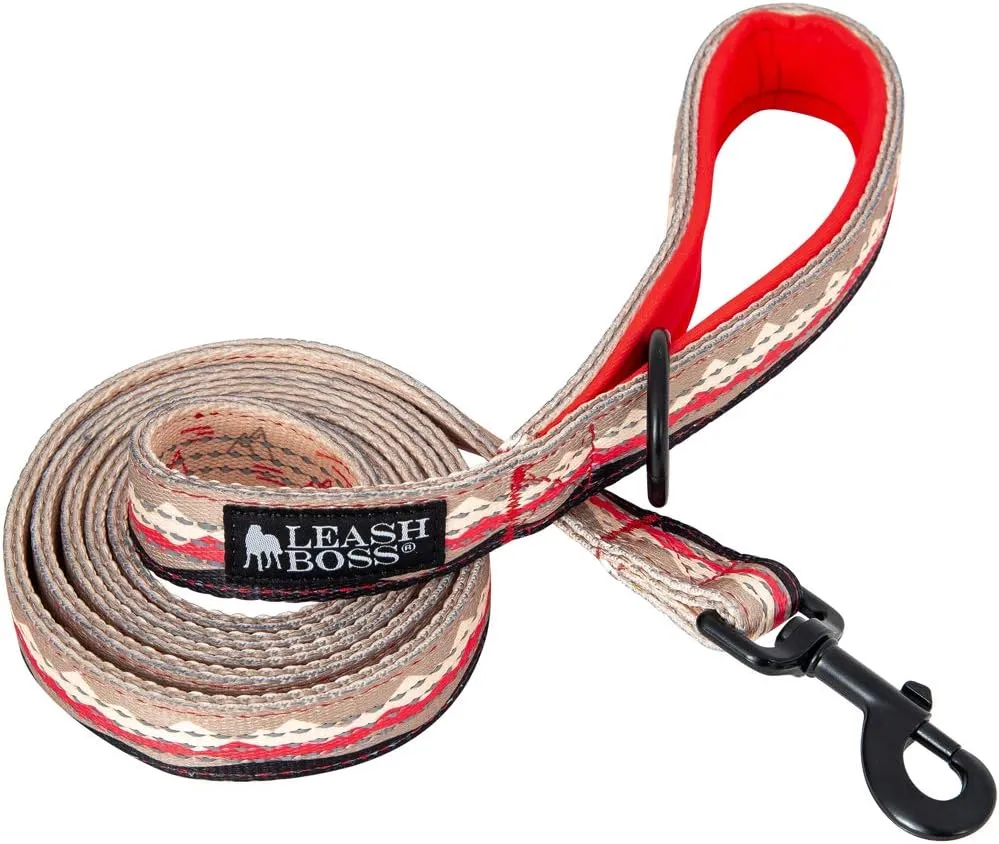 Leash Boss 6ft Dog Leash | Ultra Comfort Double-Thick Soft Padded Handle | Reflective Leash for Large Dogs, Medium Dogs | Heavy Duty Leash for Large Breed Dogs | Nylon Leash for Small Dogs/Puppies