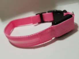 LED Dog Collar by K9 LED - Super Bright, Glow in the Dark Night Safety (Small (13.7" - 15.7" / 35 - 40cm), PINK)