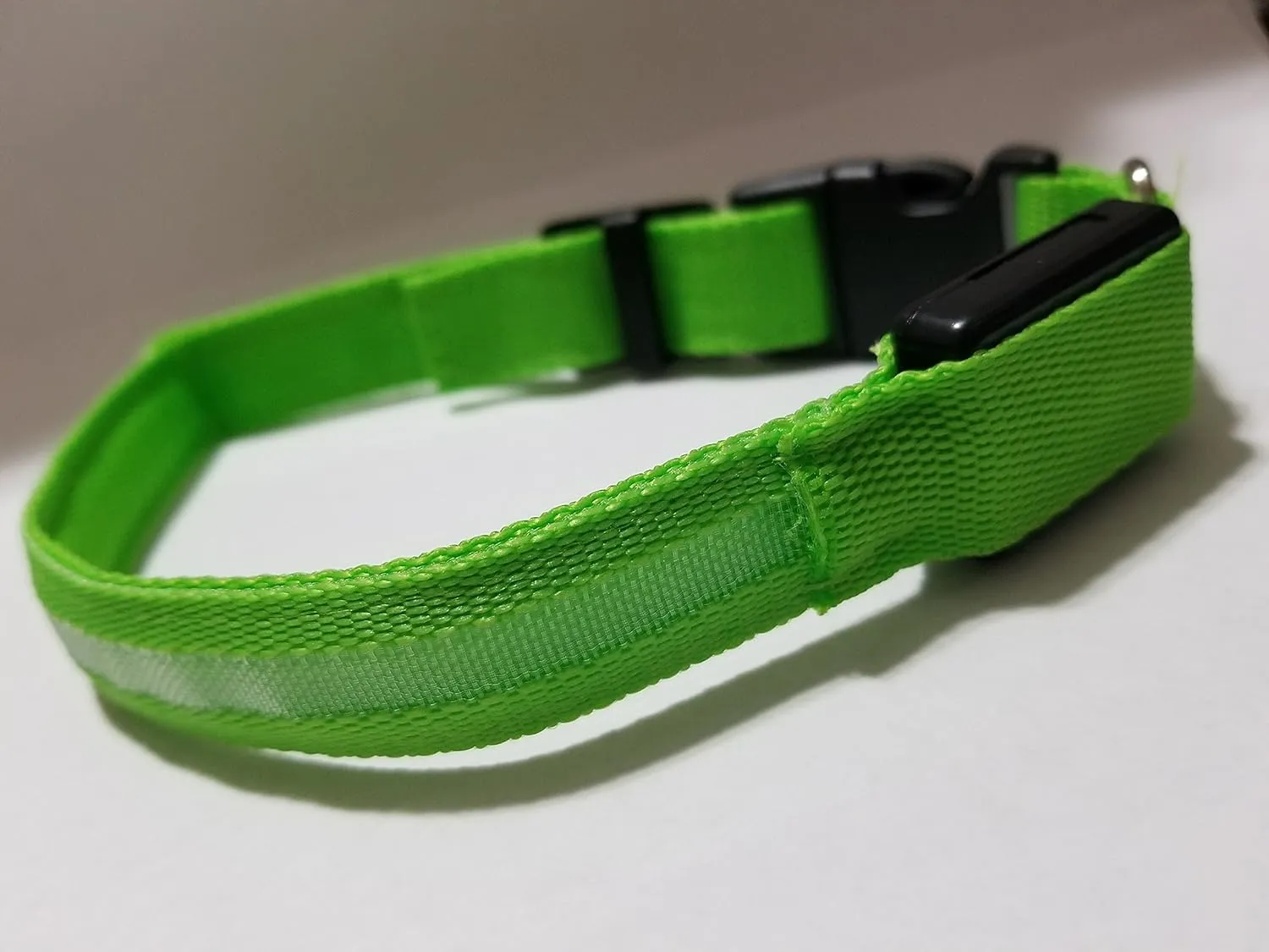 LED Dog Collar by K9 LED - Super Bright, Glow in the Dark Night Safety (Small (13.7" - 15.7" / 35 - 40cm), PINK)