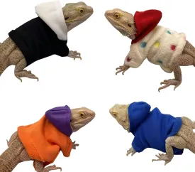 Lizards Clothes for Bearded Dragon - Handmade Cotton Hoodies Warm Sweater Coat Reptiles Apparel Costume Skin Protection Photo for Lizard Bearded Dragon Crested Gecko Chameleon (4 Pack,Large)