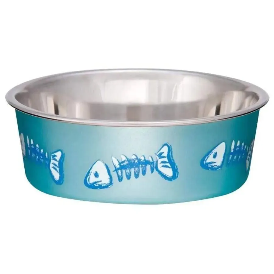 Loving Pets Bella Designer Fish Skeleton Cat Dish Extra-Small