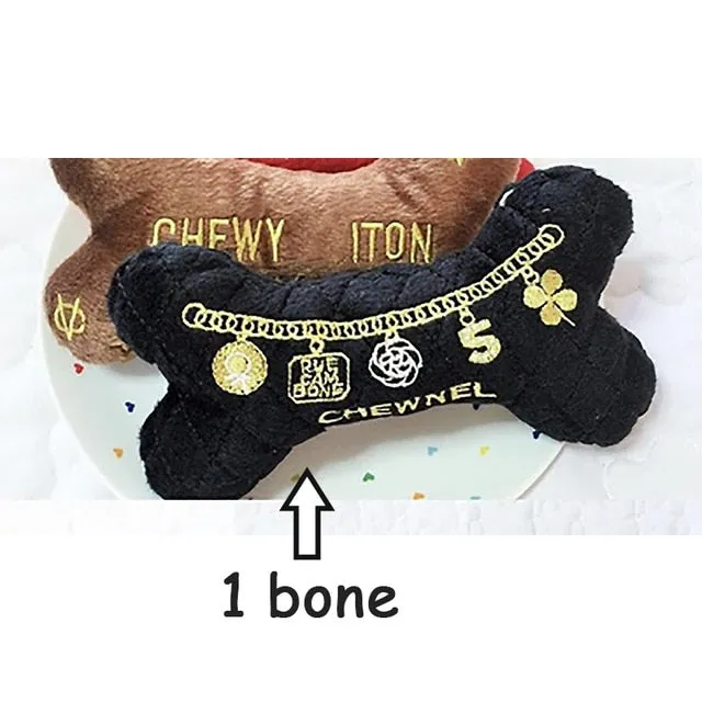 Luxury Pet Toy Embroidery Dogs Toys Pulsh Sound Balls Squeak Toy Creative French Lady Style Plush Puppy Wine Perfume 1pcs