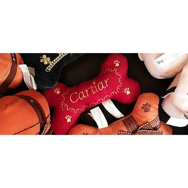 Luxury Pet Toy Embroidery Dogs Toys Pulsh Sound Balls Squeak Toy Creative French Lady Style Plush Puppy Wine Perfume 1pcs