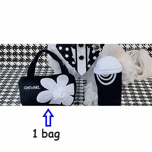 Luxury Pet Toy Embroidery Dogs Toys Pulsh Sound Balls Squeak Toy Creative French Lady Style Plush Puppy Wine Perfume 1pcs
