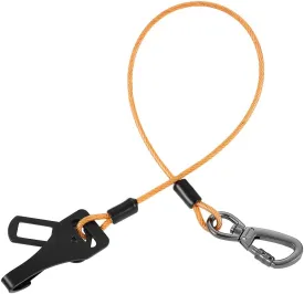 MiaoChuai 3-in-1 Dog Car Seat Belt Harness | Chew-Proof Steel Cable Leash with Heavy-Duty Buckle & Clip | Car Safety Restraint for Small, Medium, Large Dogs (Orange, 24 inch/60 CM)