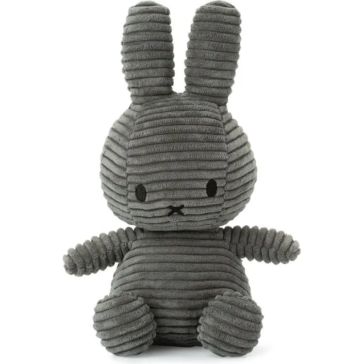 Miffy Sitting Corduroy Grey 9"