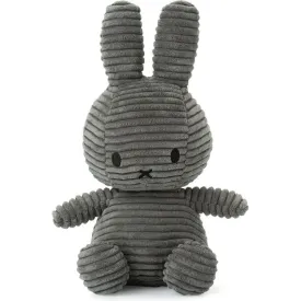Miffy Sitting Corduroy Grey 9"