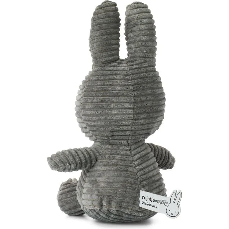 Miffy Sitting Corduroy Grey 9"