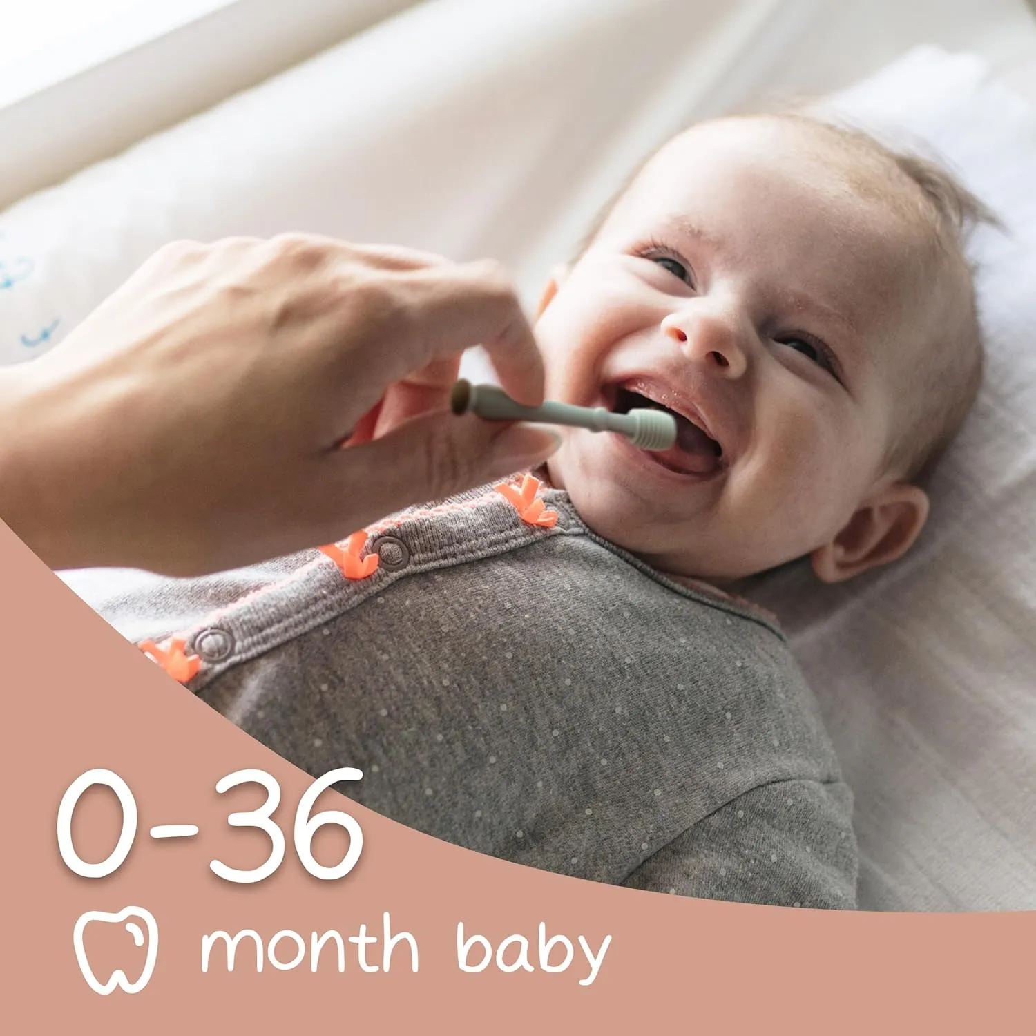Moonkie Baby Finger Toothbrush Tongue Oral Cleaner Kit for 3 Months  , 3 Pcs (Blue/Mint/Blue)