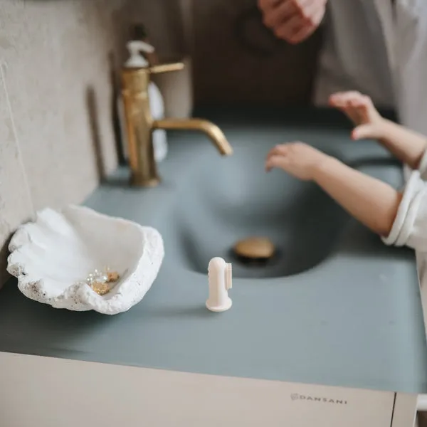 Mushie Finger Toothbrush Blush / Shifting Sand